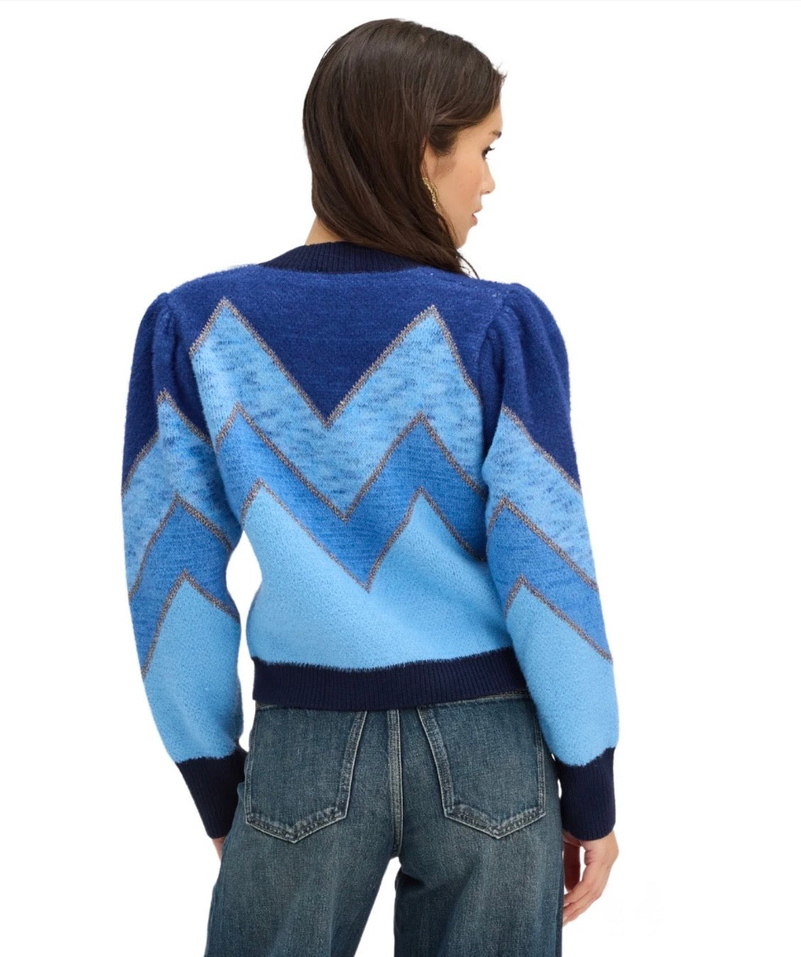 Fuzzy Chevron Sweater