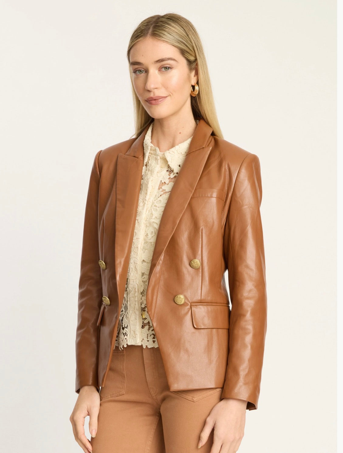 Kindra Vegan Leather Blazer
