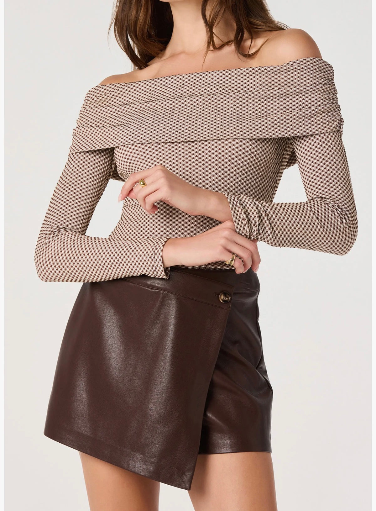 Oaklee Faux Leather Skort