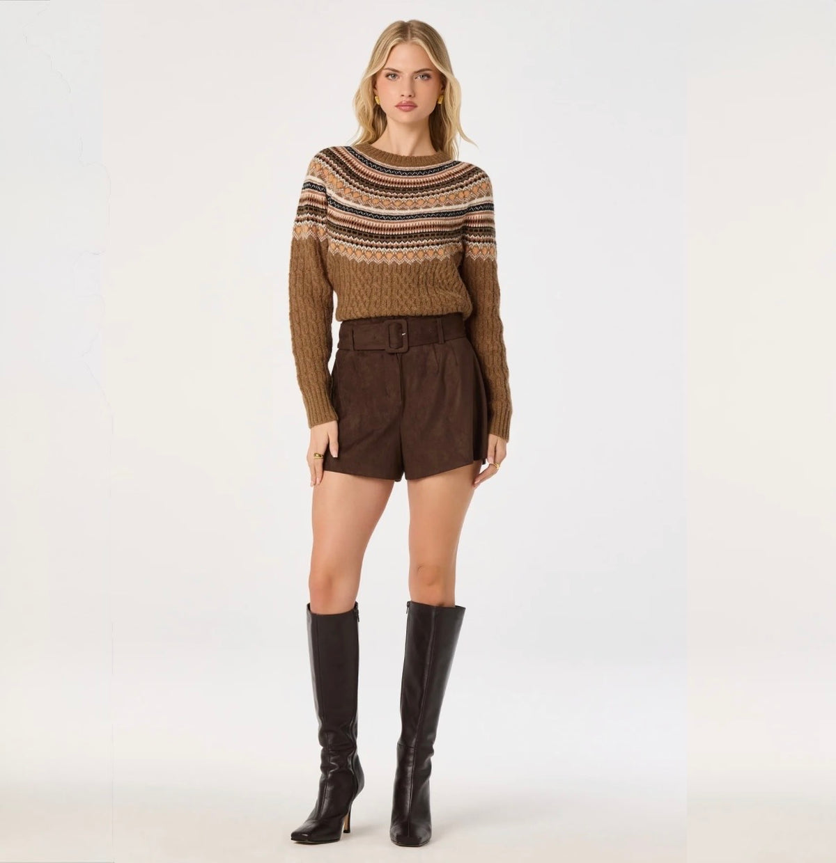 Daria Faire Isle Cable Knit Sweater