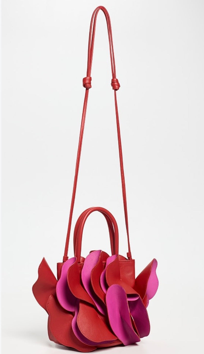 Scarlet & Hot Pink Flower Bag