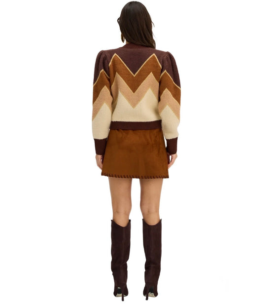 Fuzzy Chevron Sweater
