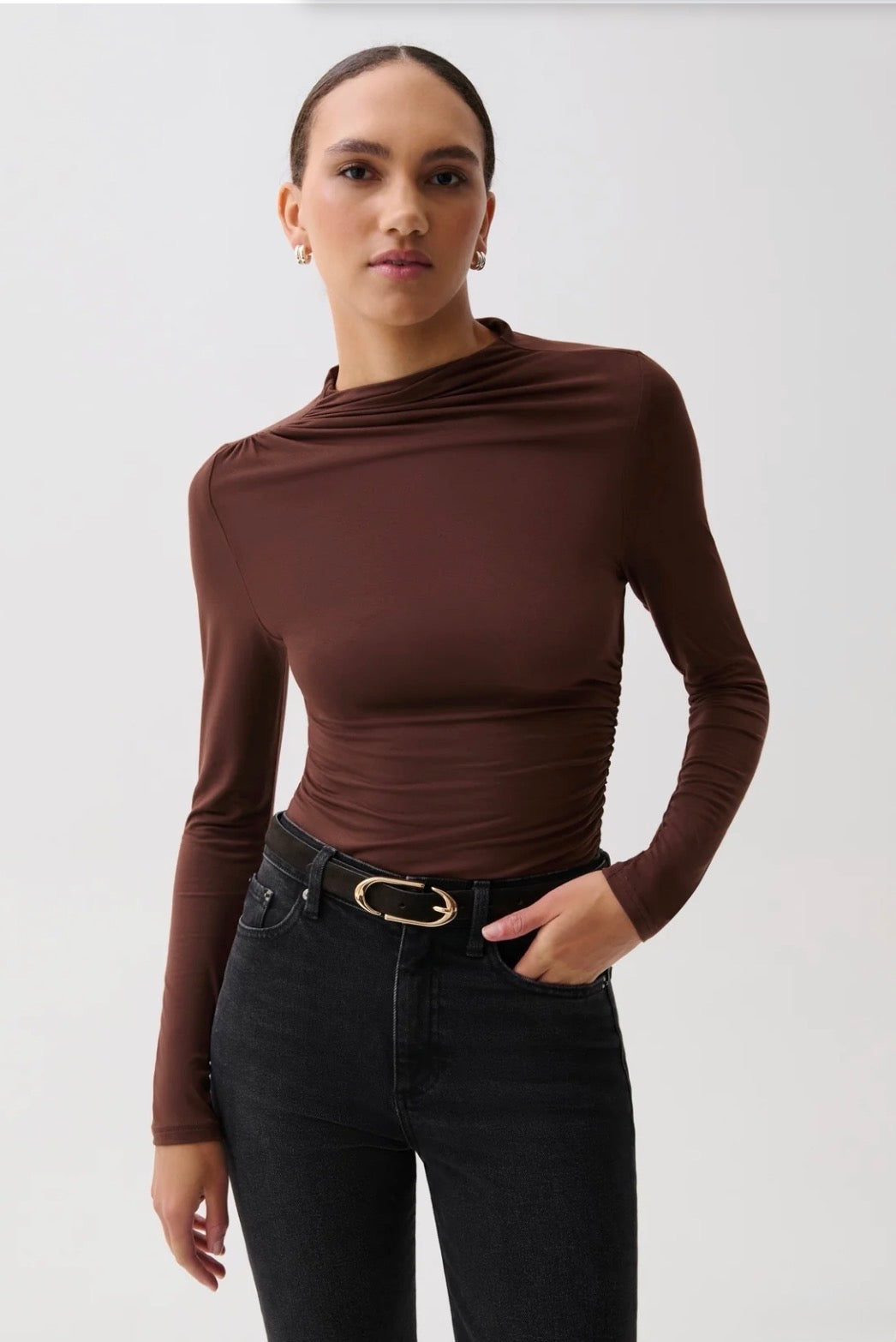 Nathalia Long Sleeve Mock Neck