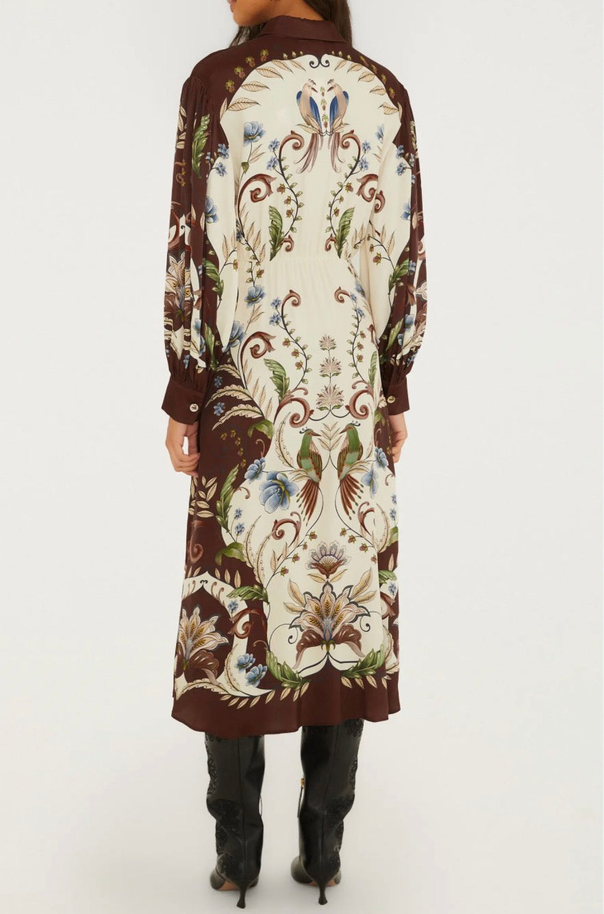 Millena Winter White Midi Shirt Dress