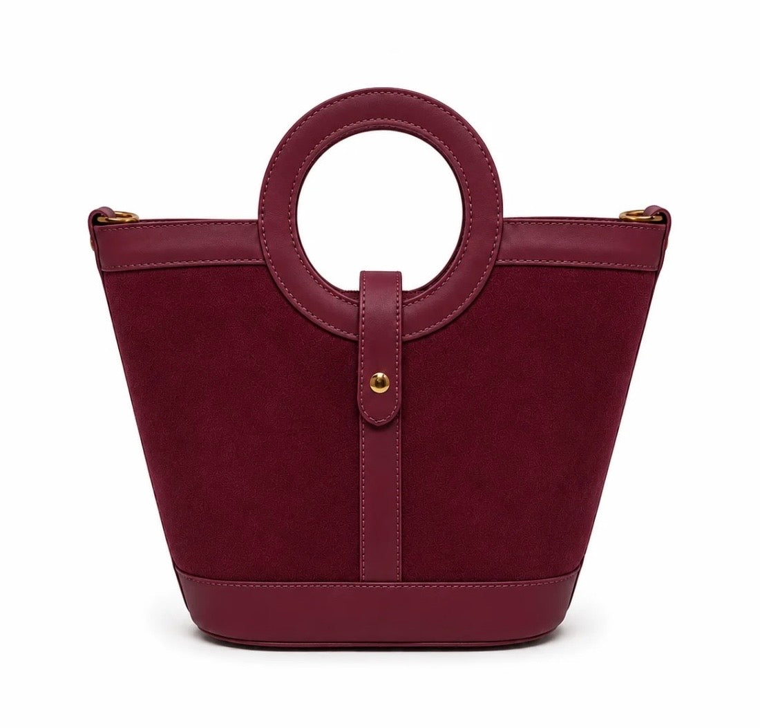 Leather and Suede Tote Bag