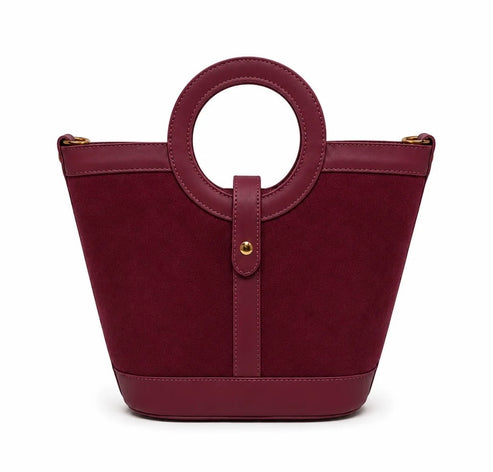 Leather and Suede Tote Bag