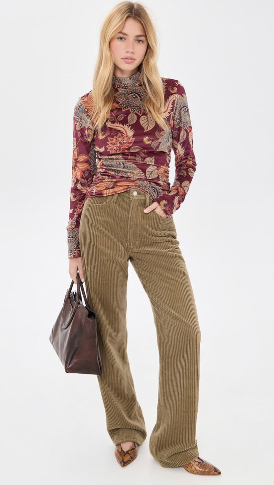Delhi Floral Velvet Jersey Blouse
