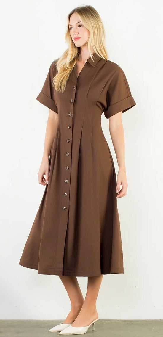 Short sleeve button down dress