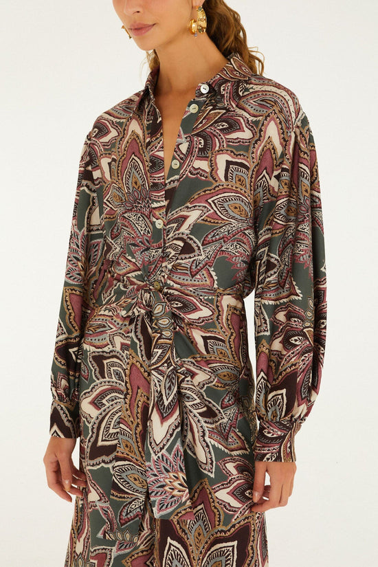 Tapestry Flower Belted Midi
