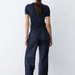 Ponte Knit Barrel Pant