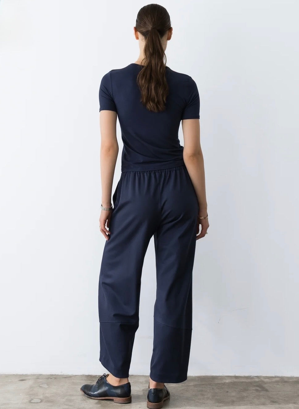 Ponte Knit Barrel Pant
