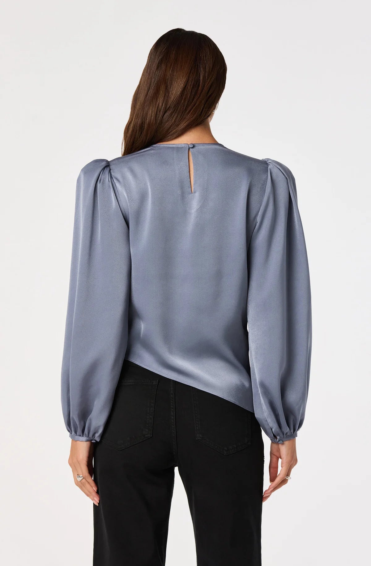 Beatrice Satin Faux Wrap Blouse