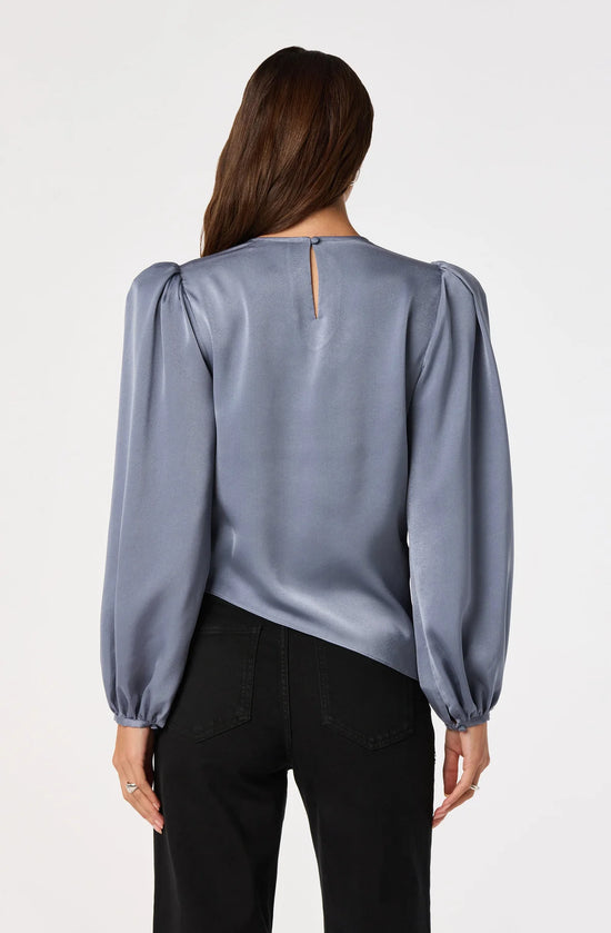 Beatrice Satin Faux Wrap Blouse