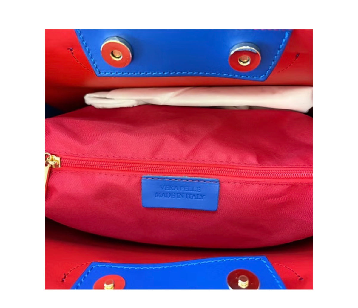 Italian Leather Red Interior Bag