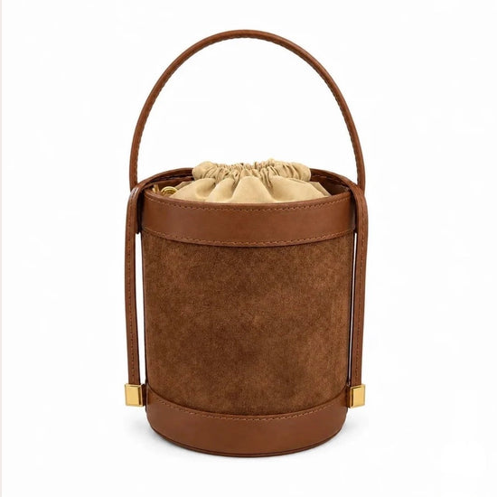 Mini Suede Leather Bucket Bag
