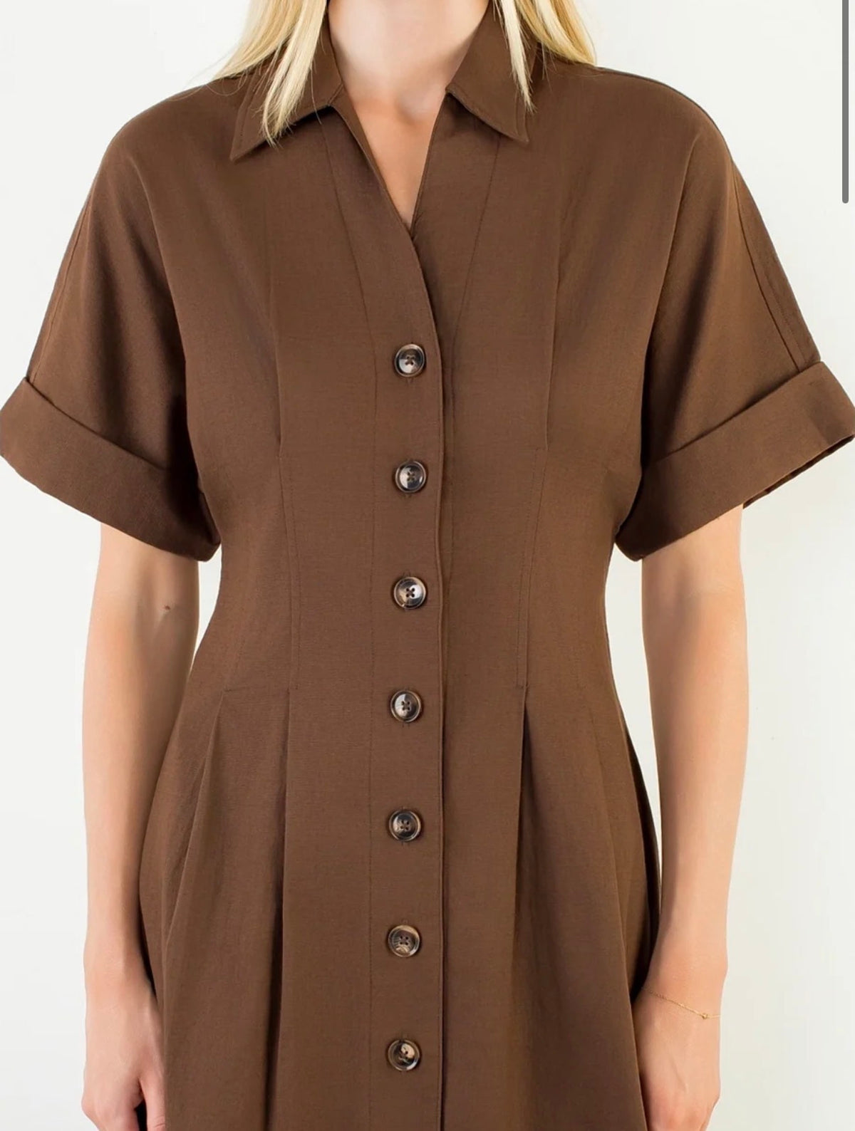 Short sleeve button down dress