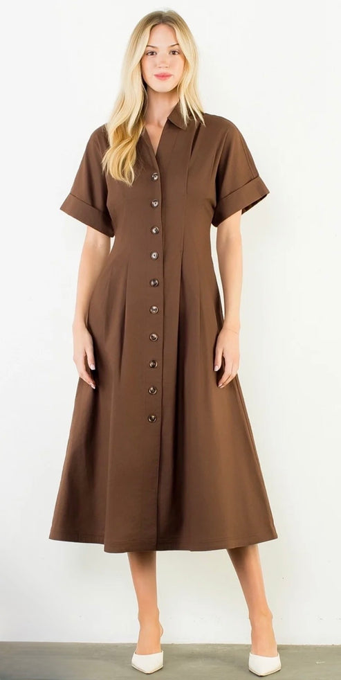 Short sleeve button down dress