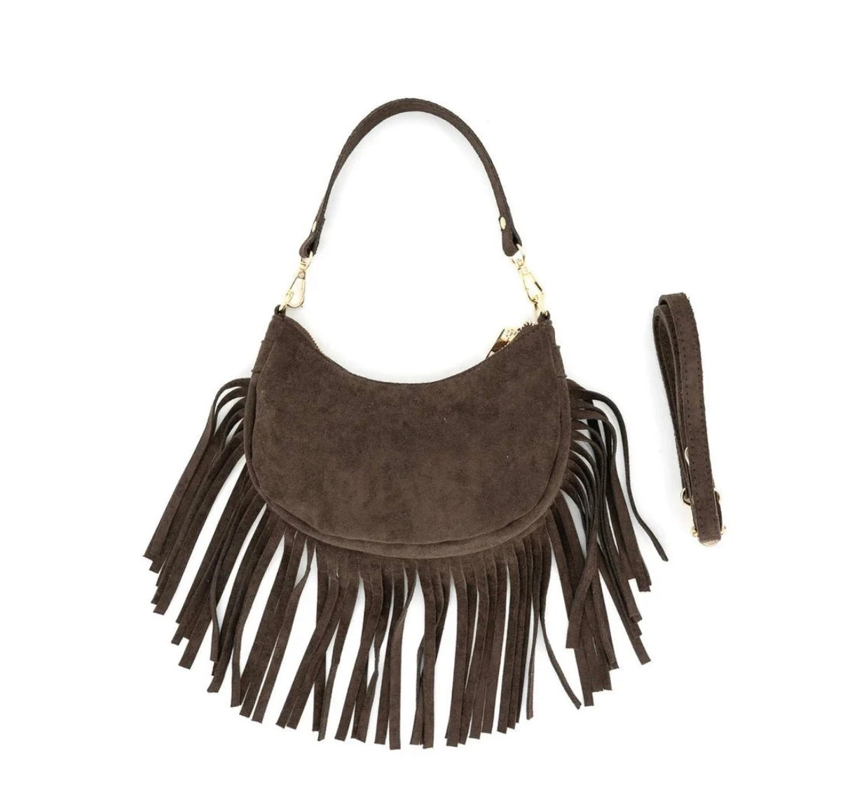 Giuliana Chocolate Suede Bag