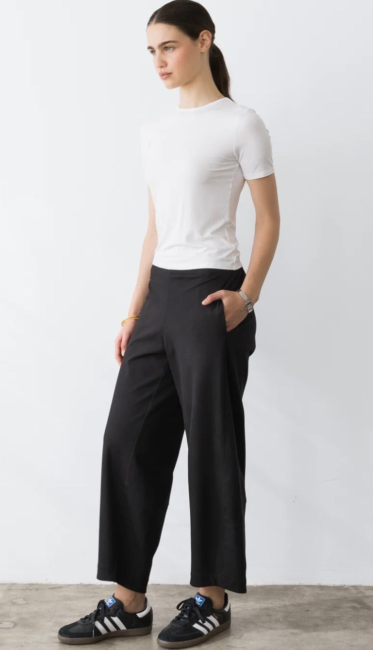 Ponte Knit Barrel Pant