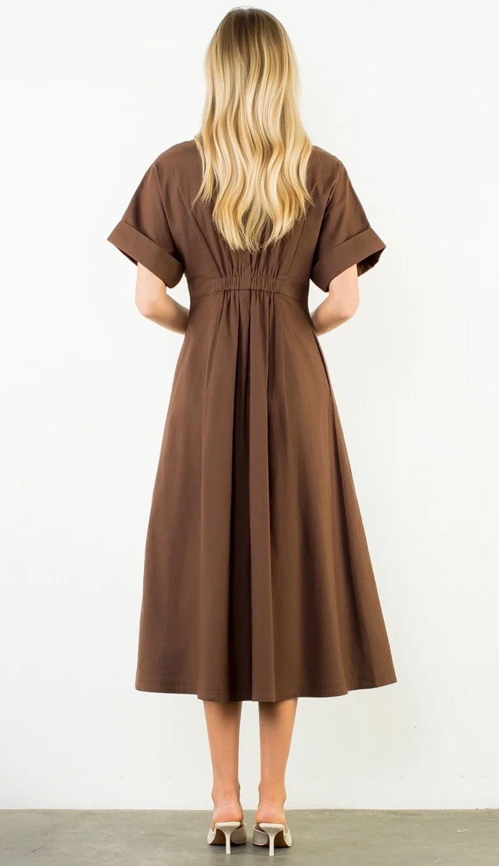 Short sleeve button down dress