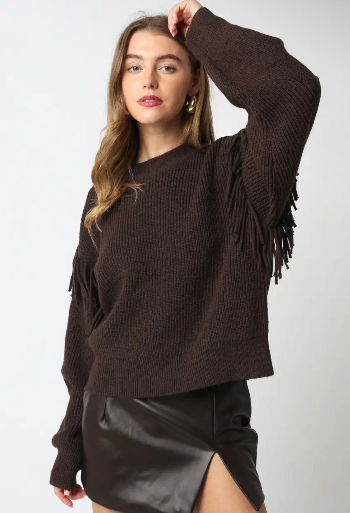 Karli Fringe Knit Sweater