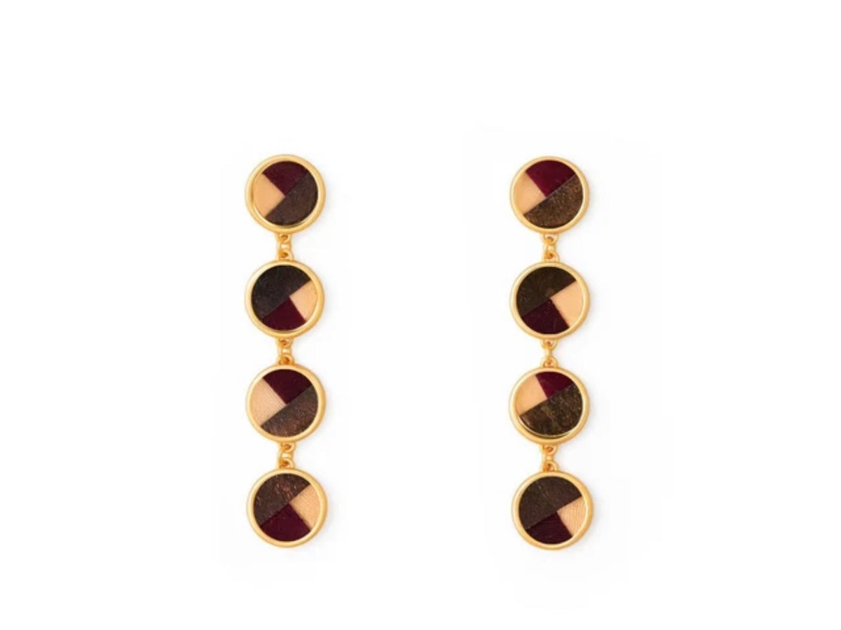 Jenna Multi Bezel Drop Earrings