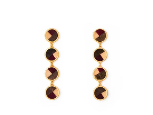 Jenna Multi Bezel Drop Earrings