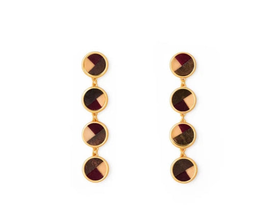 Jenna Multi Bezel Drop Earrings