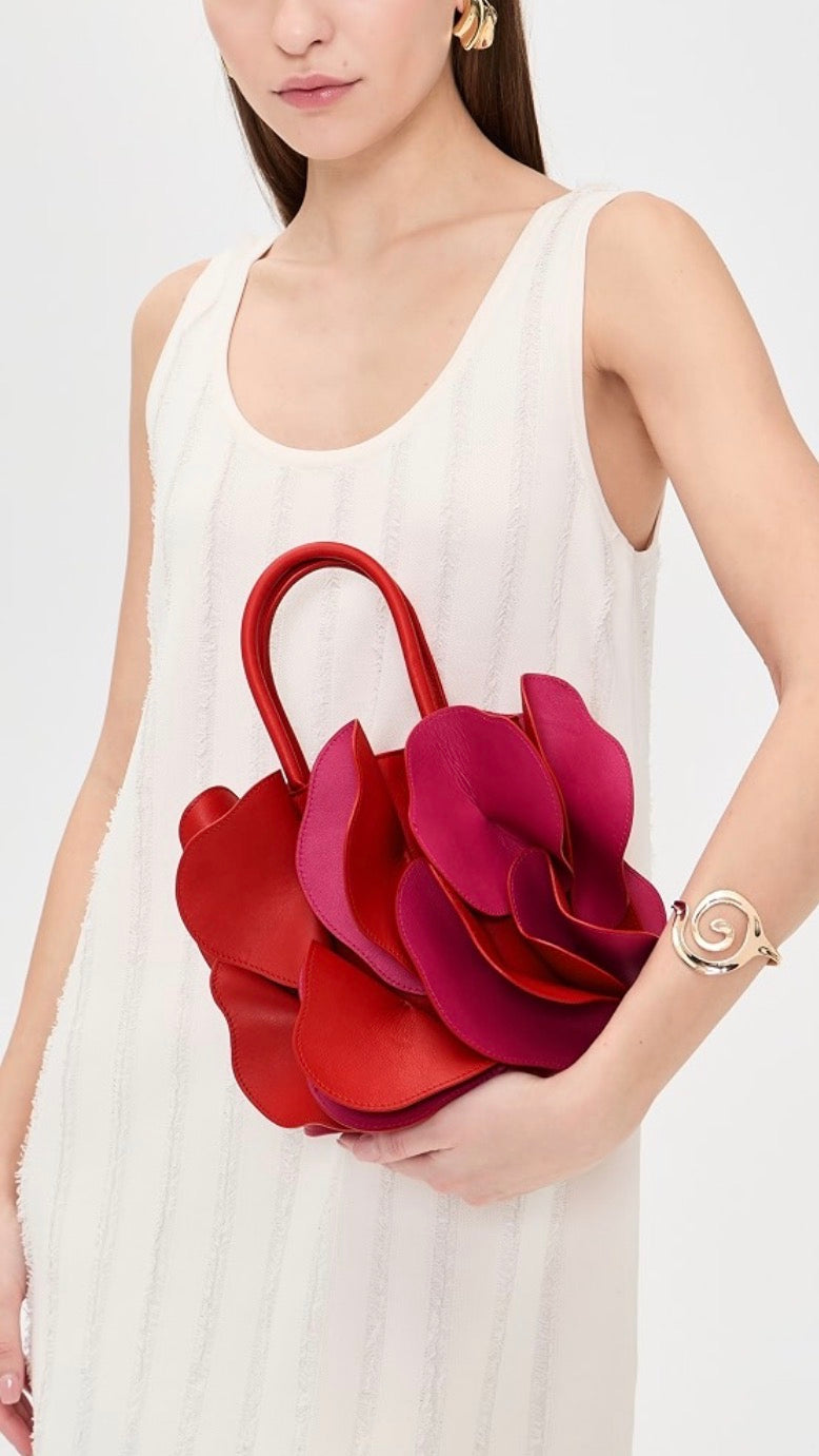Scarlet & Hot Pink Flower Bag