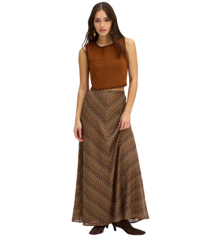 Olive Skirt in Chestnut