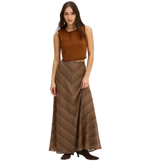 Olive Skirt in Chestnut