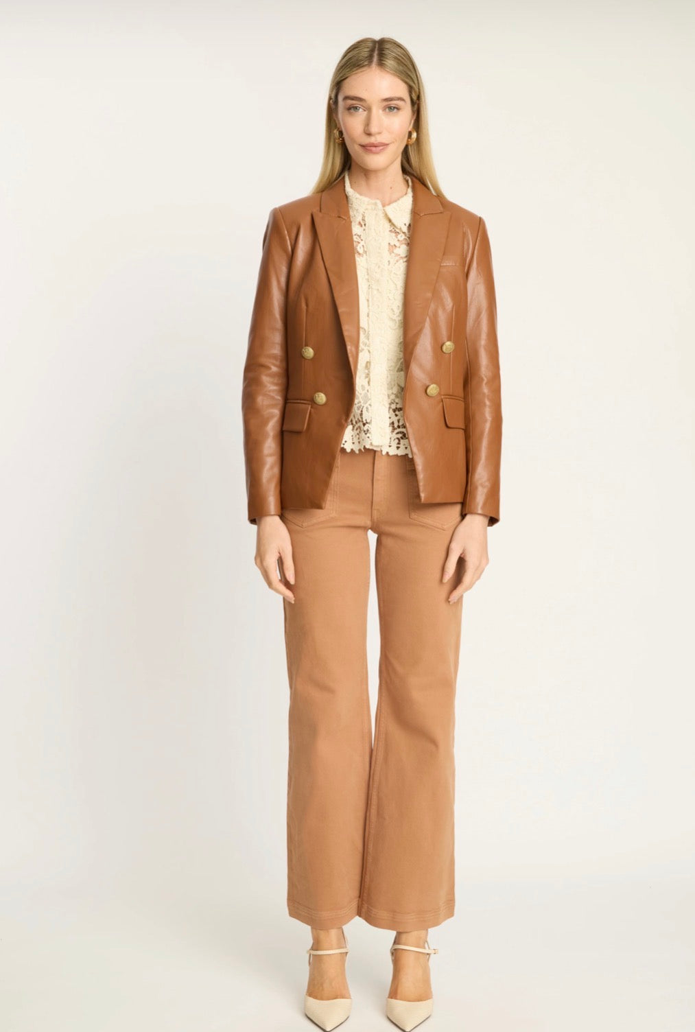 Kindra Vegan Leather Blazer