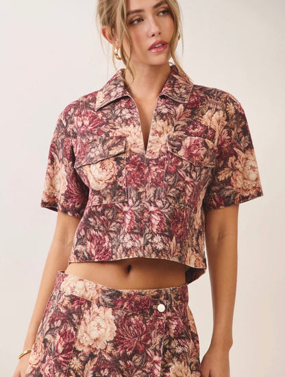 Floral Print Utility Top