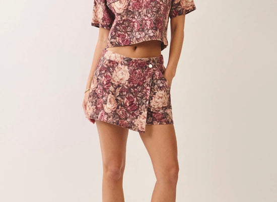 Vintage Rose Floral Skort