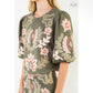 Suede Embroidered Flower Top