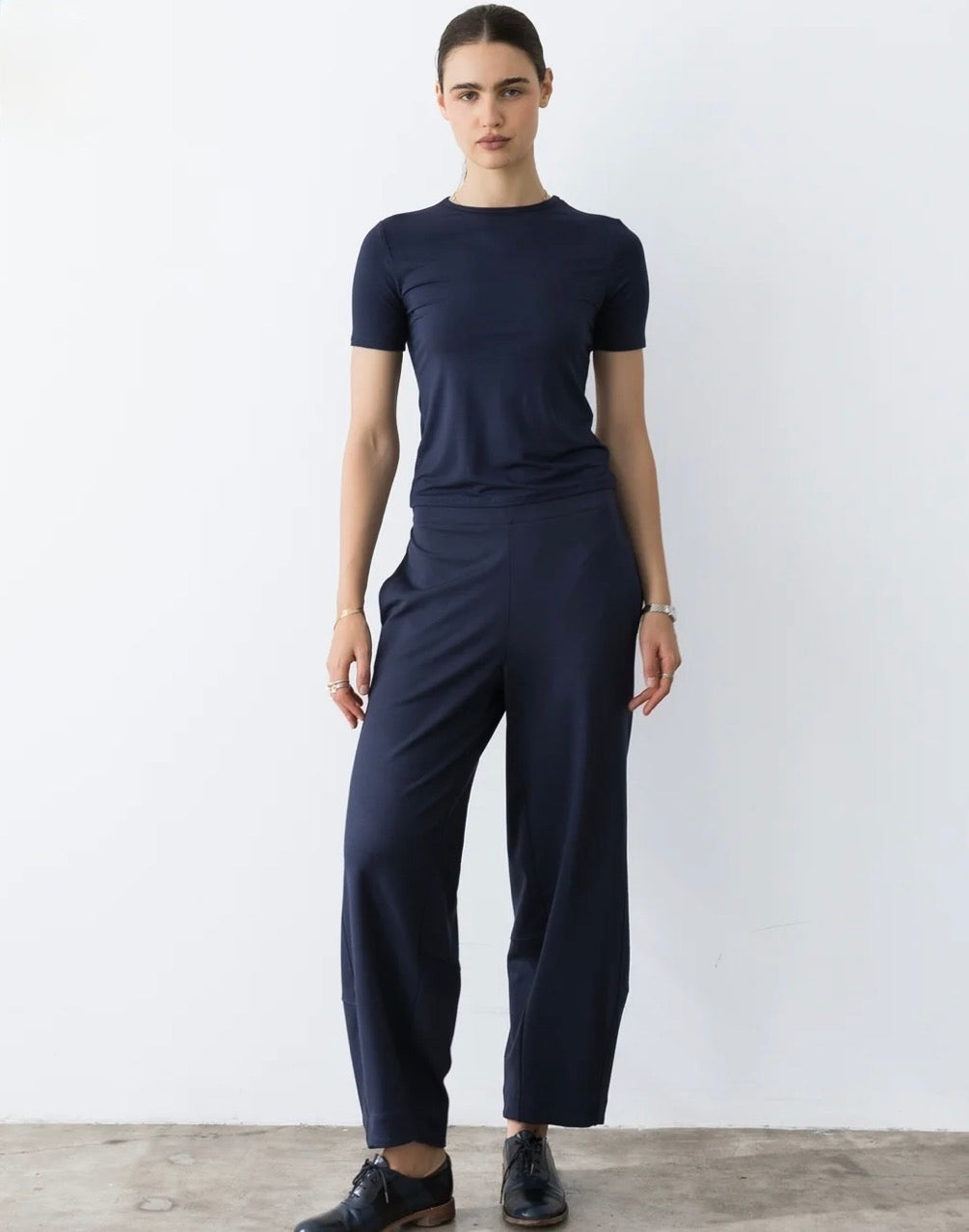 Ponte Knit Barrel Pant