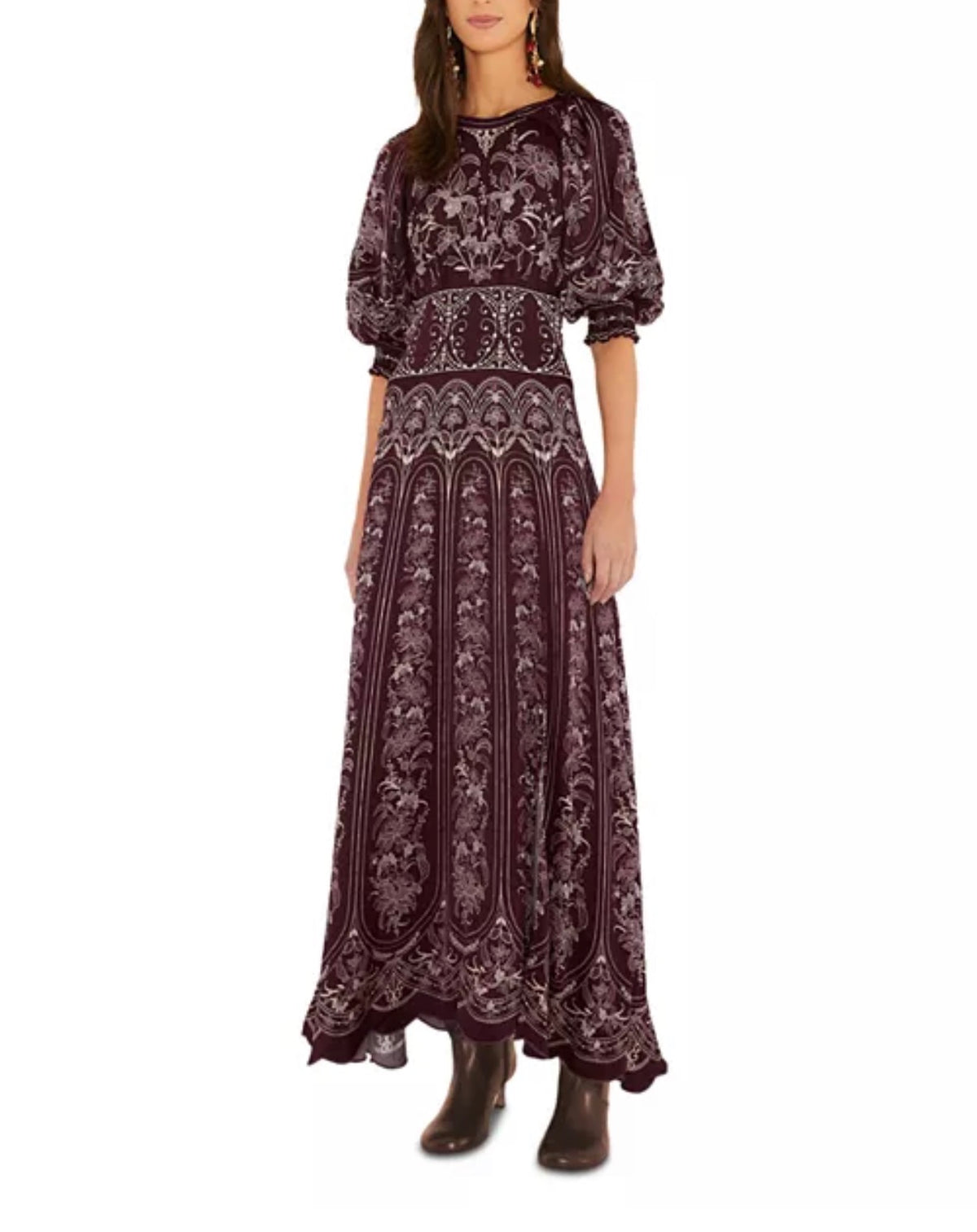 Liz Burgundy Maxi Dress