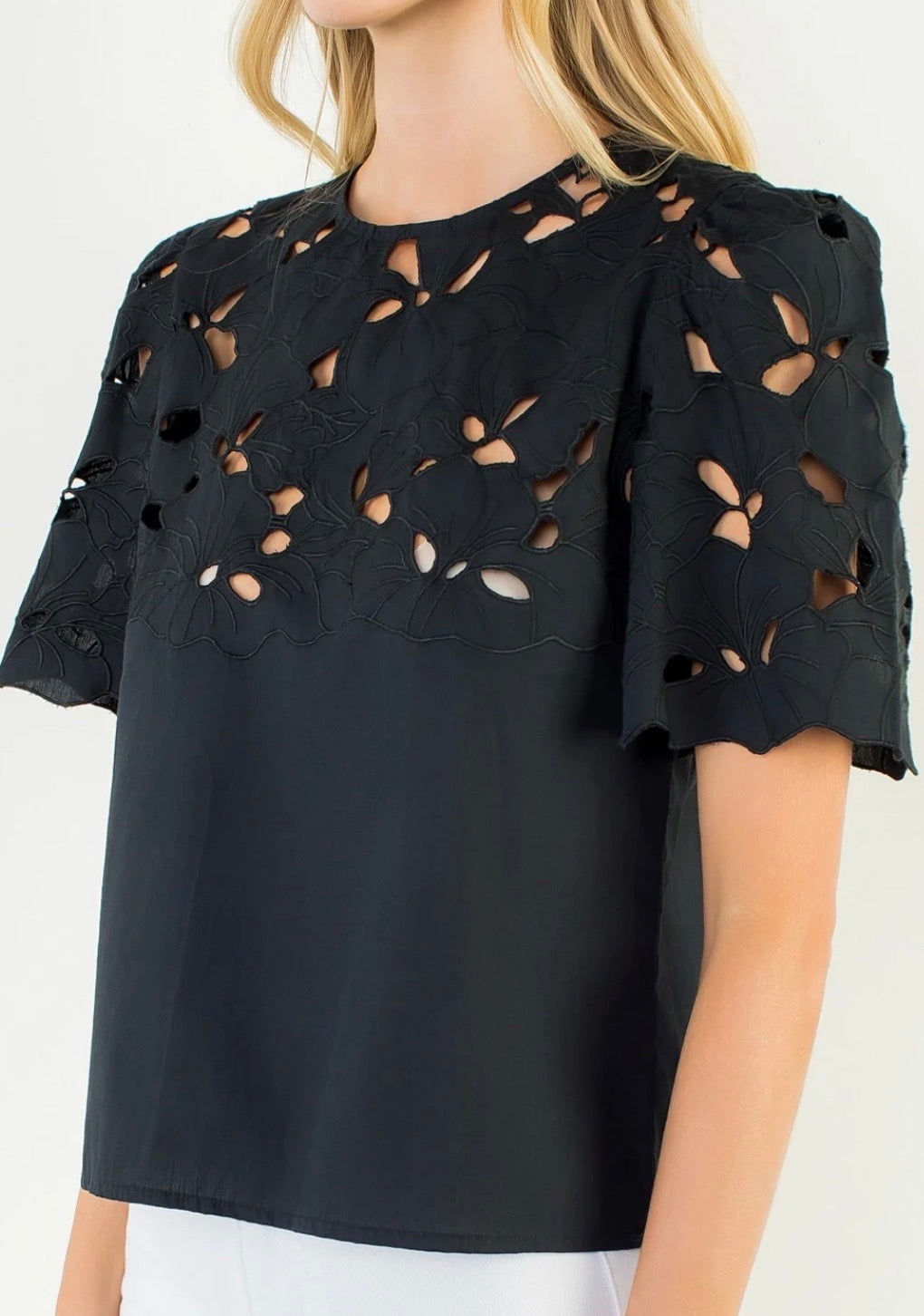 Night Out Eyelet Top